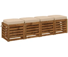 4 dalių sėdynių pagalvėlės SOEST 4 pcs 100% poliesteris Kreminė