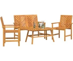 Lauko baldų komplektas Sodo poilsio komplektas 4 pcs Ruda Kietos akacijos mediena