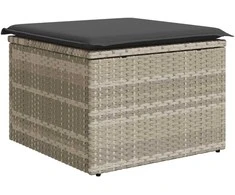 Lauko baldų komplektas Sodo Sofų Rinkinys su pagalve 4 pcs Šviesiai pilka Poli ratanas