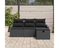 Lauko baldų komplektas Sofos komplektas su pagalve 4 pcs poliratanas