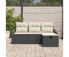 Lauko baldų komplektas Sofos komplektas su pagalve 4 pcs poliratanas