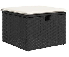 Sodo Sofų Rinkinys su pagalve su saugykla 4 pcs Poli ratanas