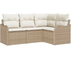 Lauko baldų komplektas Sodo Sofų Rinkinys 4 pcs Smėlio poliratanas