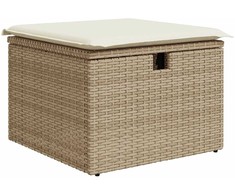 Lauko baldų komplektas Sofos komplektas su pagalve 4 pcs Smėlio poliratanas