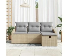 Lauko baldų komplektas Sofos komplektas su pagalve 4 pcs poliratanas