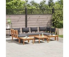 Lauko baldų komplektas Sodo Sofų Rinkinys 4 pcs Ruda ir pilka