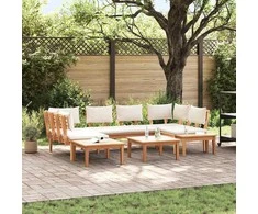 Sodo Sofų Rinkinys 4 pcs Ruda ir grietinėlė