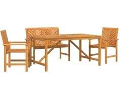 Sodo valgomojo komplektas 4 pcs Ruda Kietos akacijos mediena