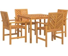 Sodo valgomojo komplektas 5 pcs Ruda Kietos akacijos mediena