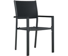 Lauko baldų komplektas Sodo valgomojo komplektas 5 pcs Juoda