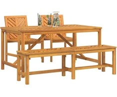 Sodo valgomojo komplektas 4 pcs Ruda Kietos akacijos mediena