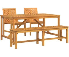 Sodo valgomojo komplektas 4 pcs Ruda Kietos akacijos mediena