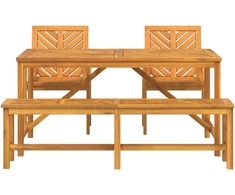 Sodo valgomojo komplektas 4 pcs Ruda Kietos akacijos mediena
