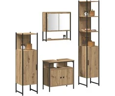 Vonios baldų rinkinys 4 pcs artisano ąžuolo Apdirbta mediena