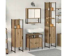 Vonios baldų rinkinys 4 pcs artisano ąžuolo Apdirbta mediena