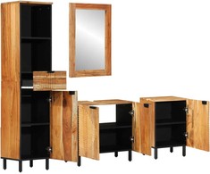 Vonios baldų rinkinys 4 pcs Ruda akacijos medienos masyvas