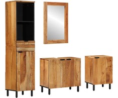 Vonios baldų rinkinys 4 pcs Ruda akacijos medienos masyvas