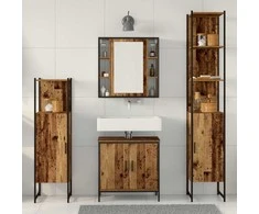 Vonios baldų rinkinys su lentyna 4 pcs Ruda 33 x 33 x 185.5 cm