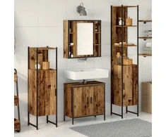 Vonios baldų rinkinys su lentyna 4 pcs Ruda 33 x 33 x 185.5 cm