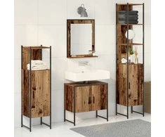 Vonios baldų rinkinys su saugykla 4 pcs Ruda 33 x 33 x 185.5 cm