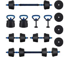 4-in-1 hantelių rinkinys 30kg Juoda ir mėlyna
