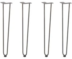 4 konsolinių stalų kojelės, 72 cm, natūralus plienas, masyvas