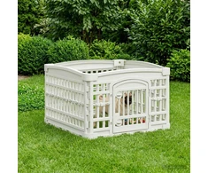 4 panelių šunų žaidimų buferis Balta 63 x 63 x 40 cm Plastmasė