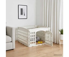 4 panelių šunų žaidimų buferis Balta 63 x 63 x 40 cm Plastmasė