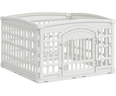 4 panelių šunų žaidimų buferis Balta 91 x 91 x 58 cm Plastmasė