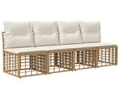 4 sėdimų vietų sodo sofa be rankų 4 pcs 4-Vietų skaičius