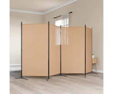 4-skydelis kambario skirstytuvas Smėlio 346 x 180 cm Audinys