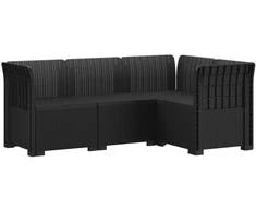 4-vietė Sodo Sofa Rattano Išvaizda PP Antracito