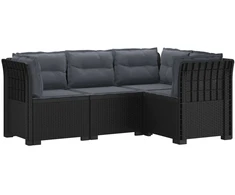 4-vietė Sodo Sofa Su Pagalvėlėmis Rattano Išvaizda PP Antracito