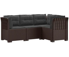 4-vietė Sodo Sofa Su Pagalvėlėmis Rattano Išvaizda PP Ruda