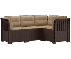 4-vietė Sodo Sofa Su Pagalvėlėmis Rattano Išvaizda PP Ruda