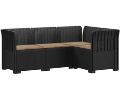 4-vietė Sodo Sofa Su Pagalvėlėmis Rattano Išvaizda PP Antracito