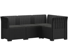 4-vietė Sodo Sofa Su Pagalvėlėmis Rattano Išvaizda PP Antracito