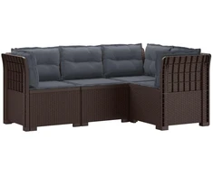 4-vietė Sodo Sofa Su Pagalvėlėmis Rattano Išvaizda PP Ruda