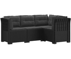 4-vietė Sodo Sofa Su Pagalvėlėmis Rattano Išvaizda PP Antracito