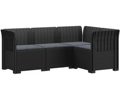 4-vietė Sodo Sofa Su Pagalvėlėmis Rattano Išvaizda PP Antracito
