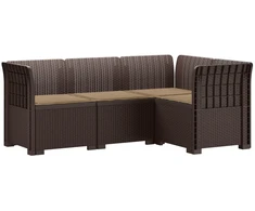 4-vietė Sodo Sofa Su Pagalvėlėmis Rattano Išvaizda PP Ruda
