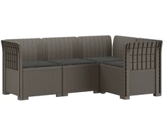 4-vietė Sodo Sofa Su Pagalvėlėmis Rattano Išvaizda PP