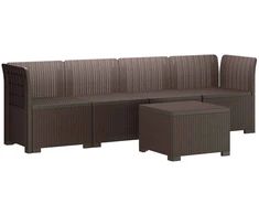 4 vietų sodo sofa pintinės išvaizdos PP Ruda