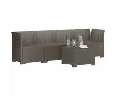 4 vietų sodo sofa pintinės išvaizdos PP Šviesiai pilka
