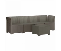 4 vietų sodo sofa pintinės išvaizdos PP Šviesiai pilka