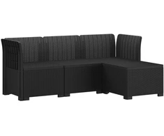 4 Vietų Sodo Sofa Ratanų Imitacija PP Antracito