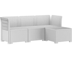 4 Vietų Sodo Sofa Ratanų Imitacija PP Balta