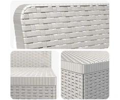 4 Vietų Sodo Sofa Ratanų Imitacija PP Balta