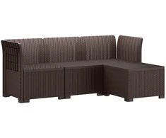 4 Vietų Sodo Sofa Ratanų Imitacija PP Ruda