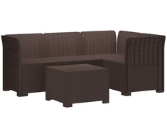 4 Vietų Sodo Sofa Ratanų Imitacija PP Ruda